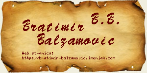 Bratimir Balzamović vizit kartica